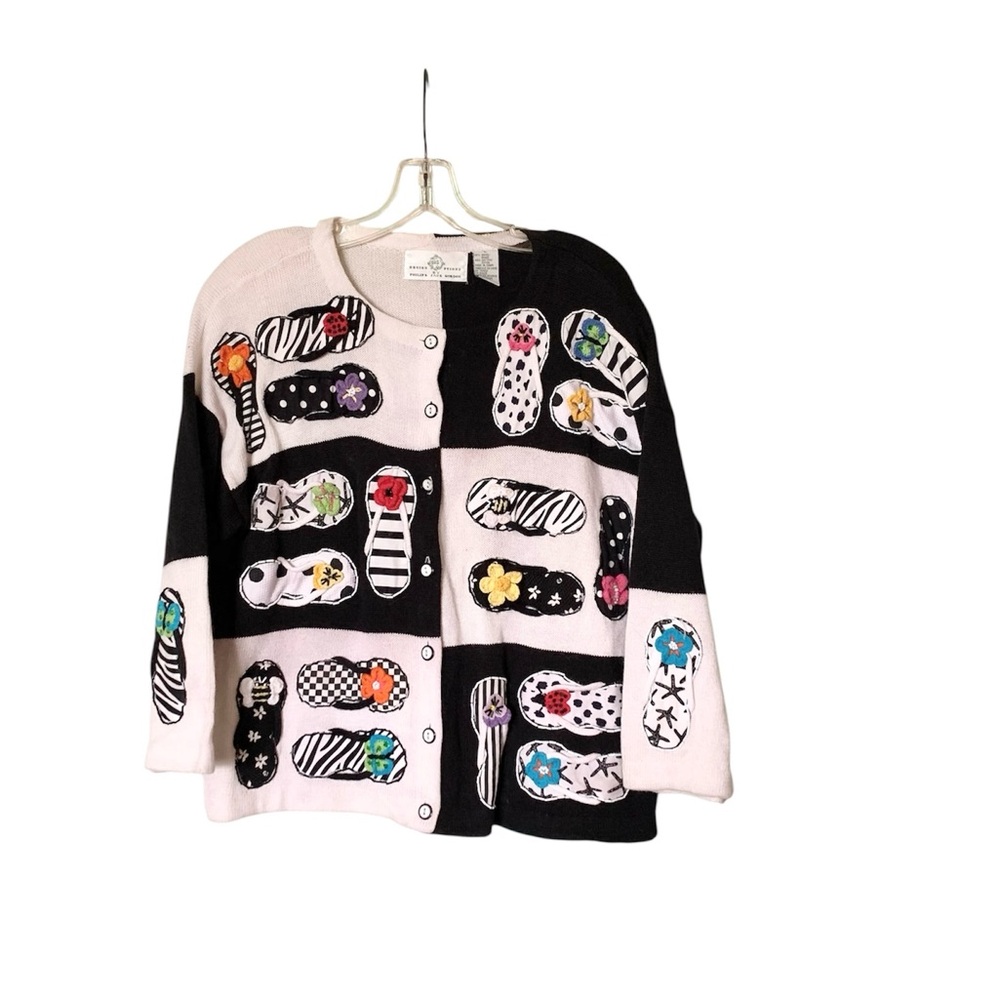 🌵Vintage Design Options By Philip And Jane Gordon Flip Flop Sweater L🌵